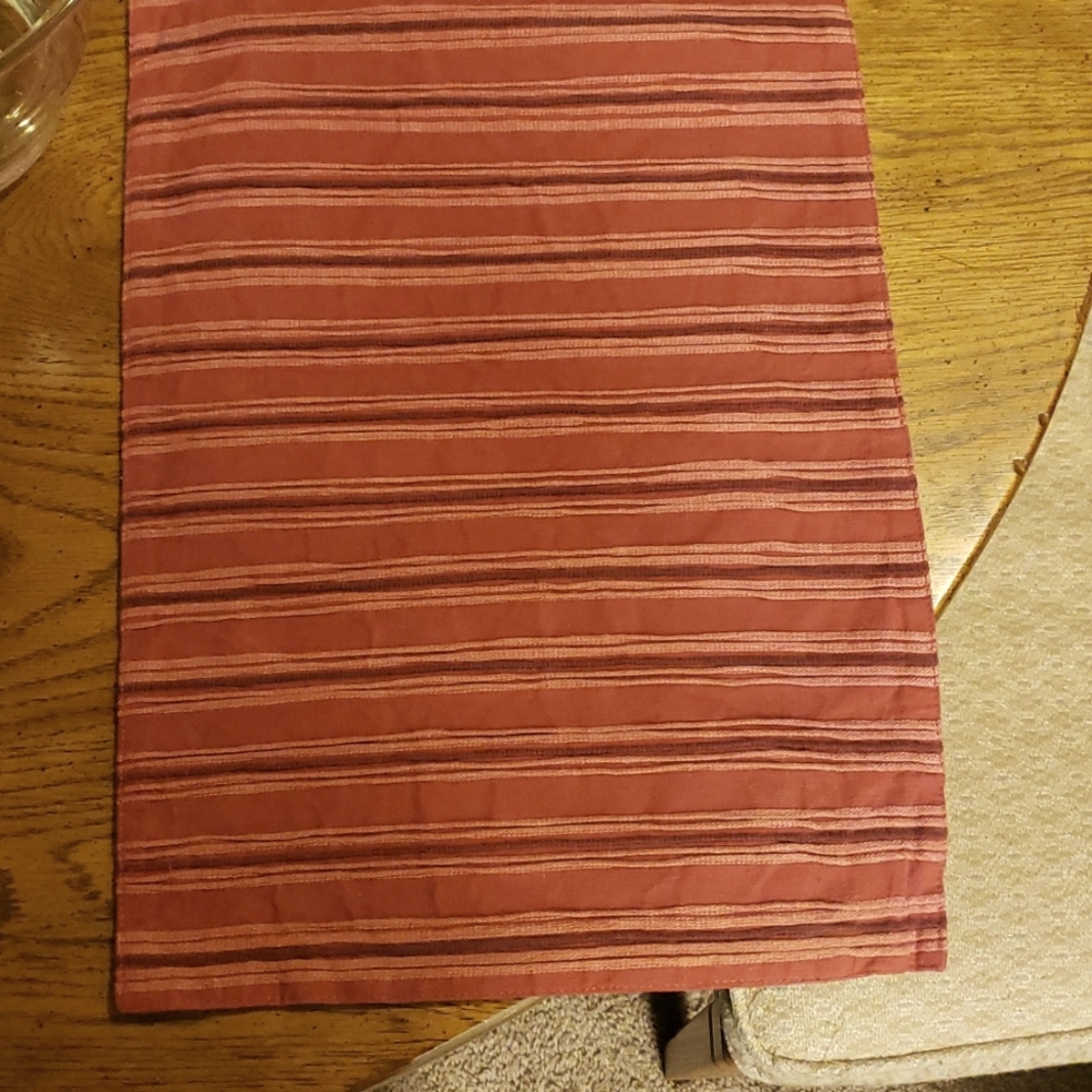 3 Reddish Burgandy striped placemats